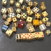 Old grained celluloid / celluloid illegal club dice lot 070624hEG