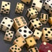 Old grained celluloid / celluloid illegal club dice lot 070624hEG