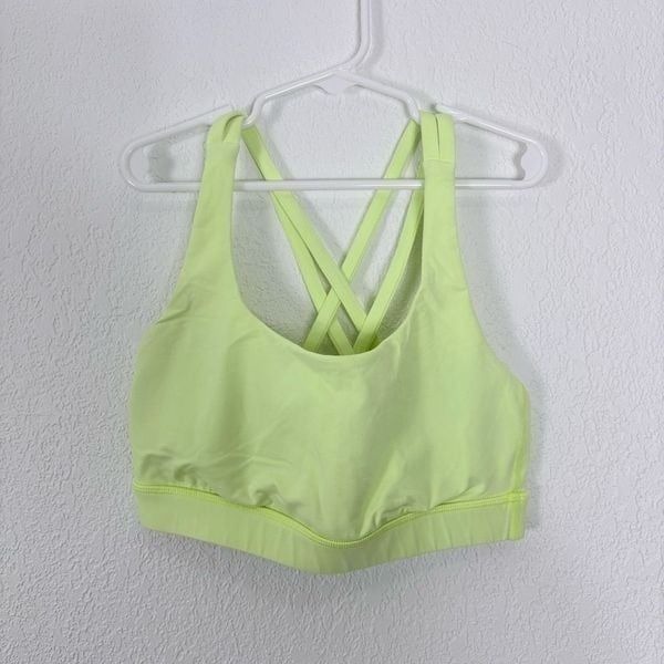 Lululemon Bright Highlighter Yellow Energy Sports Bra