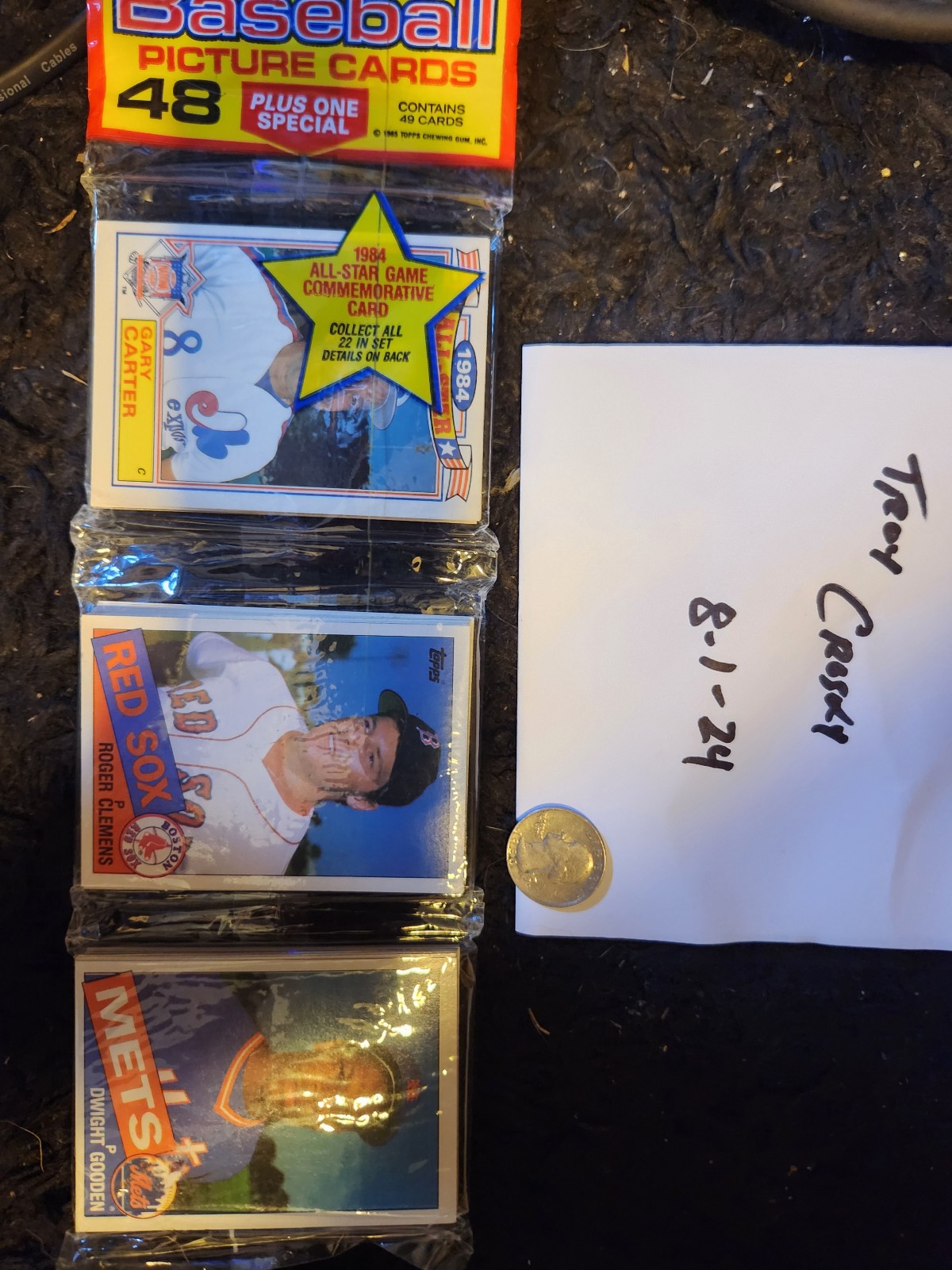 1985 Topps Rak Pak w/ Clemens & Gooden rookies cards unopened