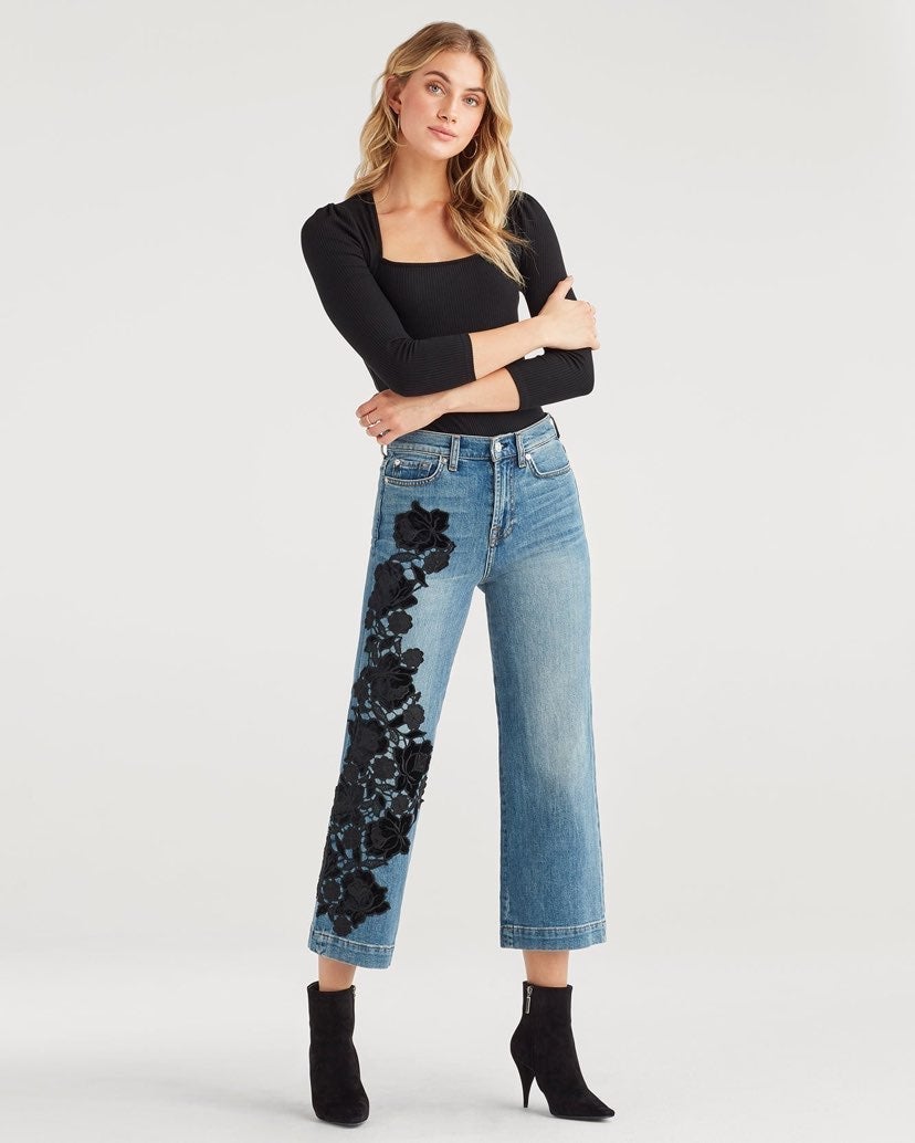 7 For All Mankind Cropped Alexa Floral