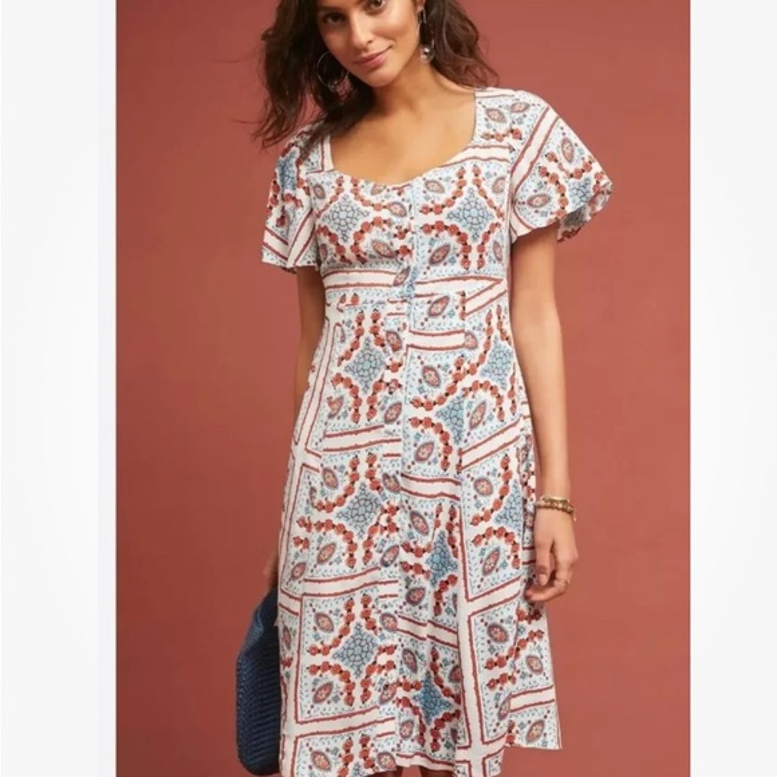 Anthropologie Maeve Praslin Short Sleeve Dress Size 4