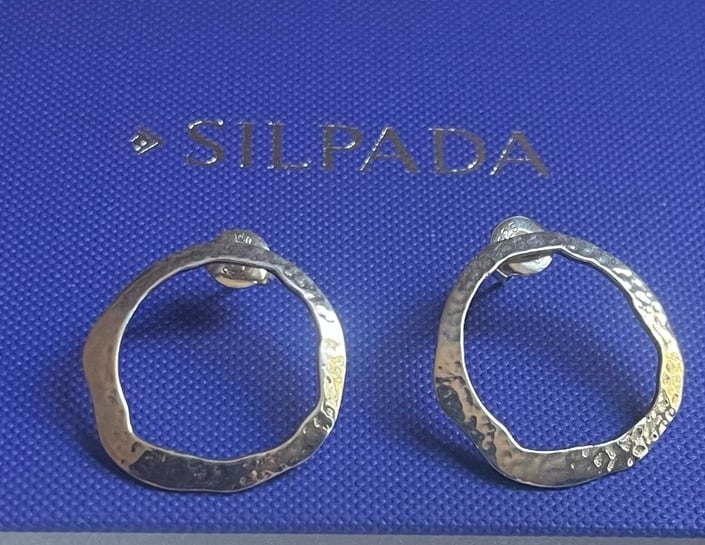 Silpada hammered hoop earrings