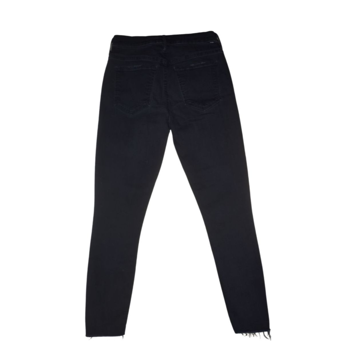 Mother Stunner Ankle Fray Jeans Black Size 28 Distressed Cropped Stretch