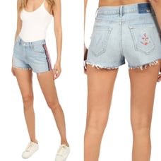 Mother Superior NWT Jean Shorts sz 30 Easy Does It Thanks Again Racer Anchor NEW