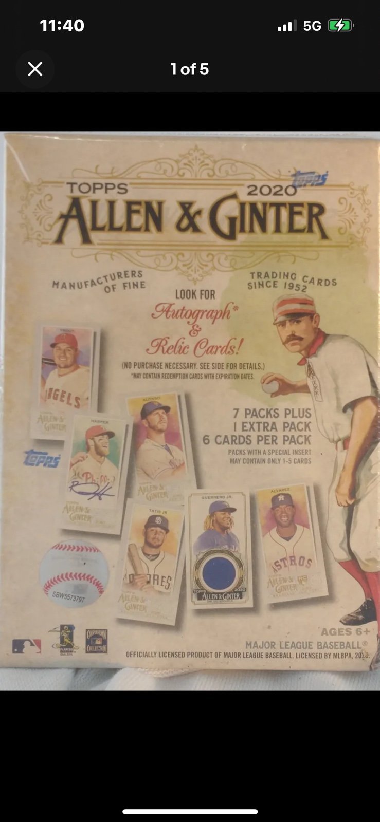 2020 Topps Baseball Allen & Ginter 8 Pack Blaster Box. FACTORY SEALED