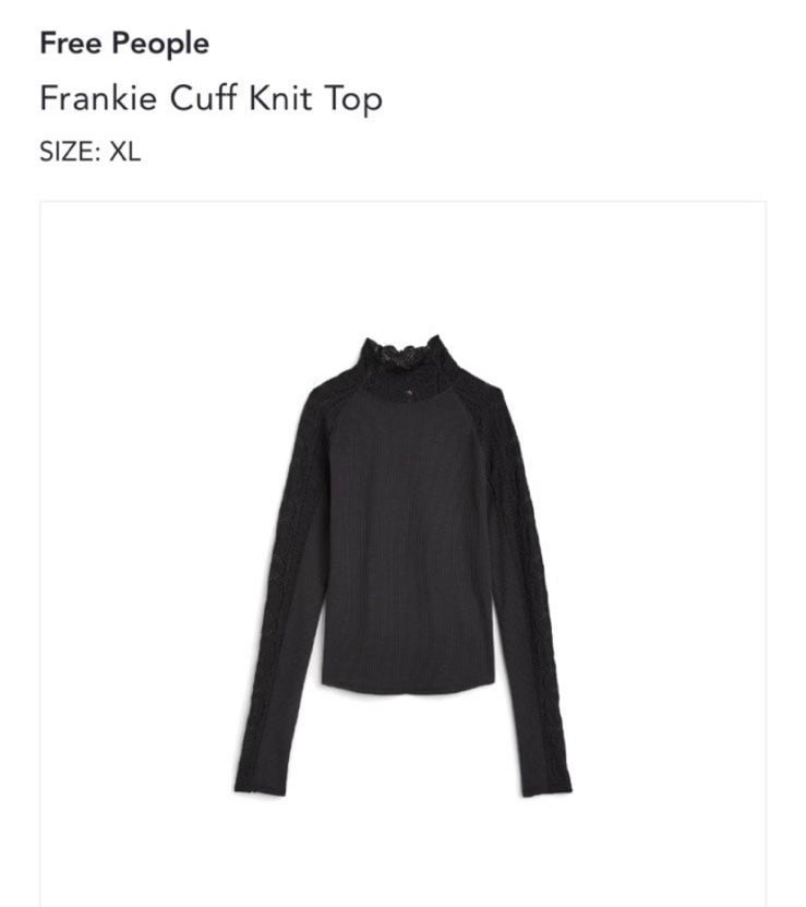 XL Free People Frankie Cuff Knit top