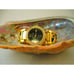 Joan Rivers Watch Women's 6.5 Gold Tone w/Clear Crystals Black Face Cuff Style