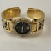 Joan Rivers Watch Women's 6.5 Gold Tone w/Clear Crystals Black Face Cuff Style