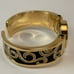 Joan Rivers Watch Women's 6.5 Gold Tone w/Clear Crystals Black Face Cuff Style