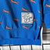 Le Tigre Emma Olivia All-Over Logo Print Hoodie Womens L Blue Tiger
