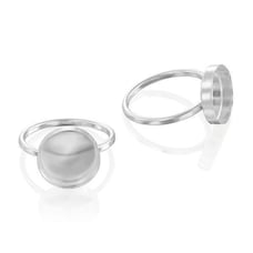 925 Sterling Silver Size 6-7 Ring with 10mm Round Bezel