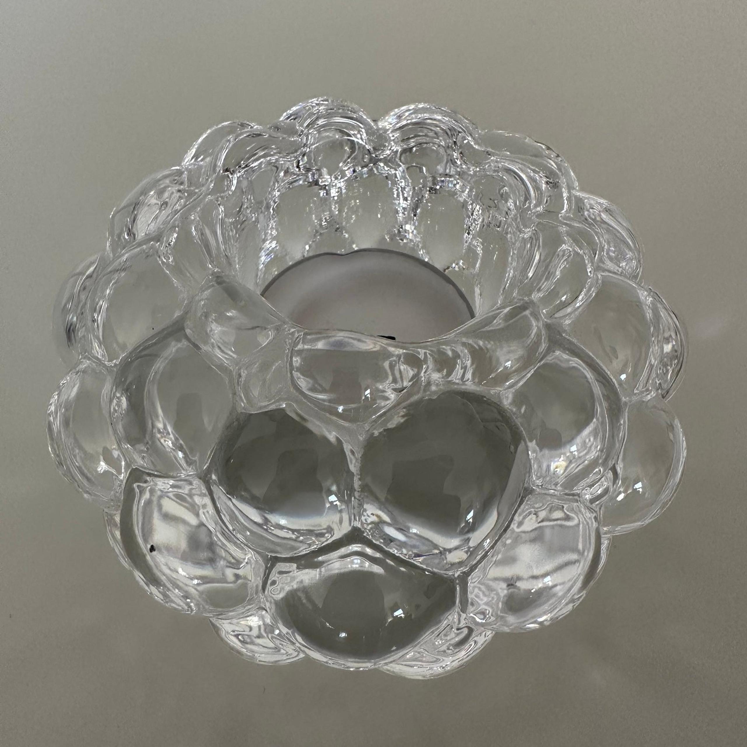 Orrefors Crystal Raspberry Votive Holder 4.5" wide x 2.75" tall