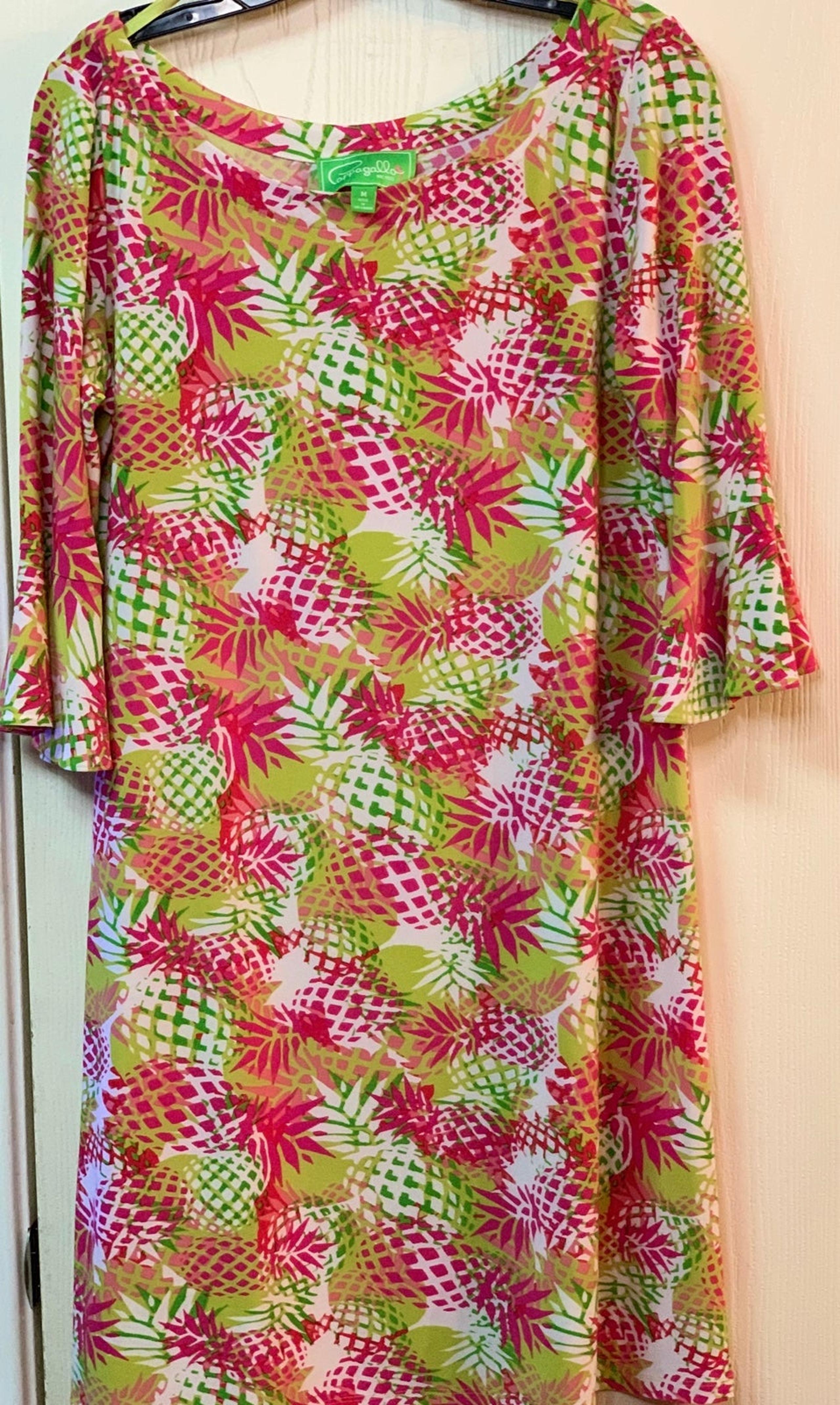 PAPPAGALLO PINK/GREEN/WHITE SIZE M DRESS.
