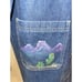 LEE Womens Vintage Novelty Denim Coat size M made in USA Unique Art to Wear