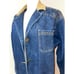 LEE Womens Vintage Novelty Denim Coat size M made in USA Unique Art to Wear