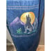 LEE Womens Vintage Novelty Denim Coat size M made in USA Unique Art to Wear