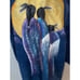LEE Womens Vintage Novelty Denim Coat size M made in USA Unique Art to Wear
