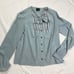 Fendi Womens Silk Button Up Blouse Grey Green Size IT 40 A030322