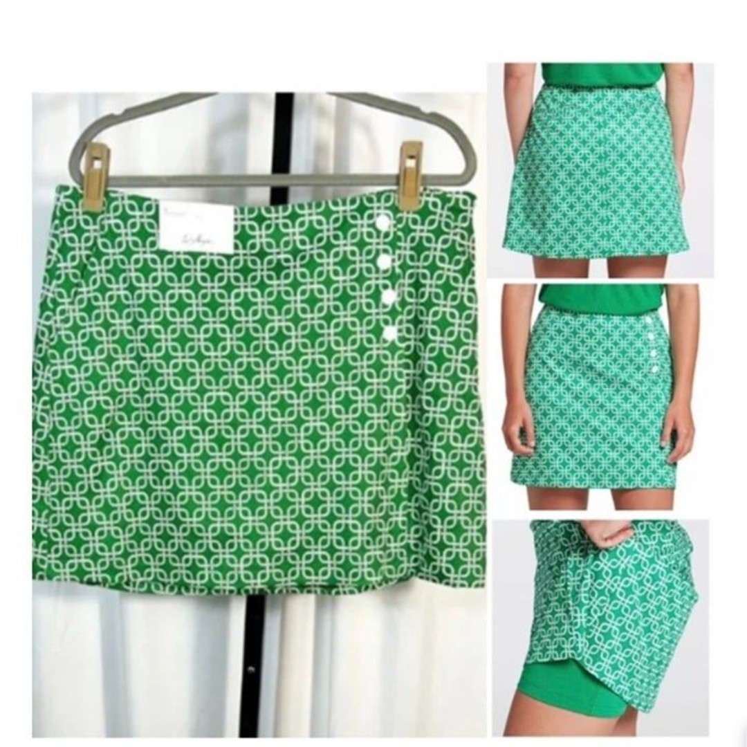 Lady Hagen NWT Sz 14 Links Green Turf Women's 17 Wrap Golf Skort