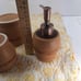 Country Living Barbwire Bath Set Rinse Cup Cotton/QTip Container Soap Pump Brown