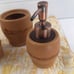 Country Living Barbwire Bath Set Rinse Cup Cotton/QTip Container Soap Pump Brown