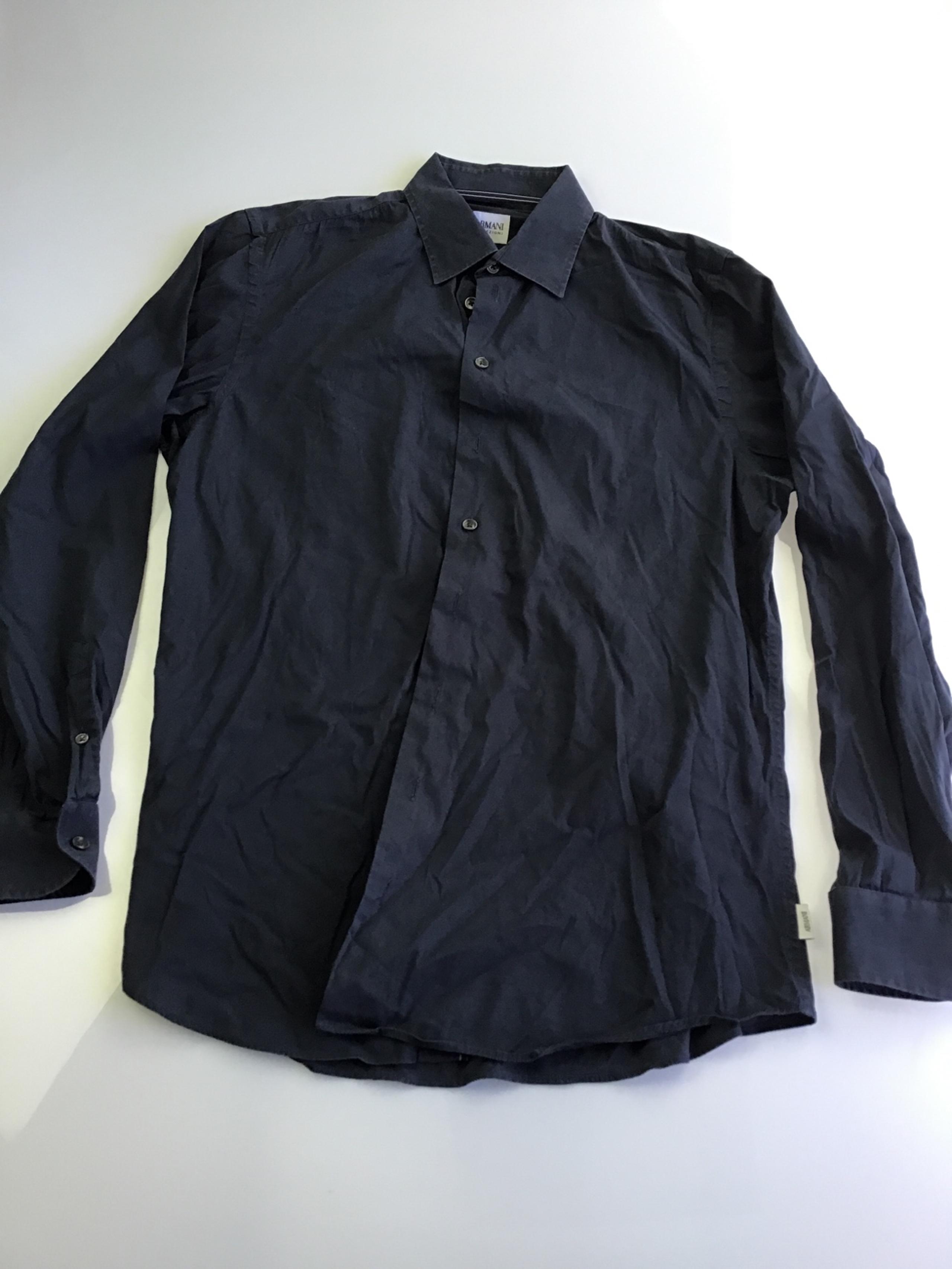 Armani mens button down dress shirt black size S sleeve 24.5” length 29”