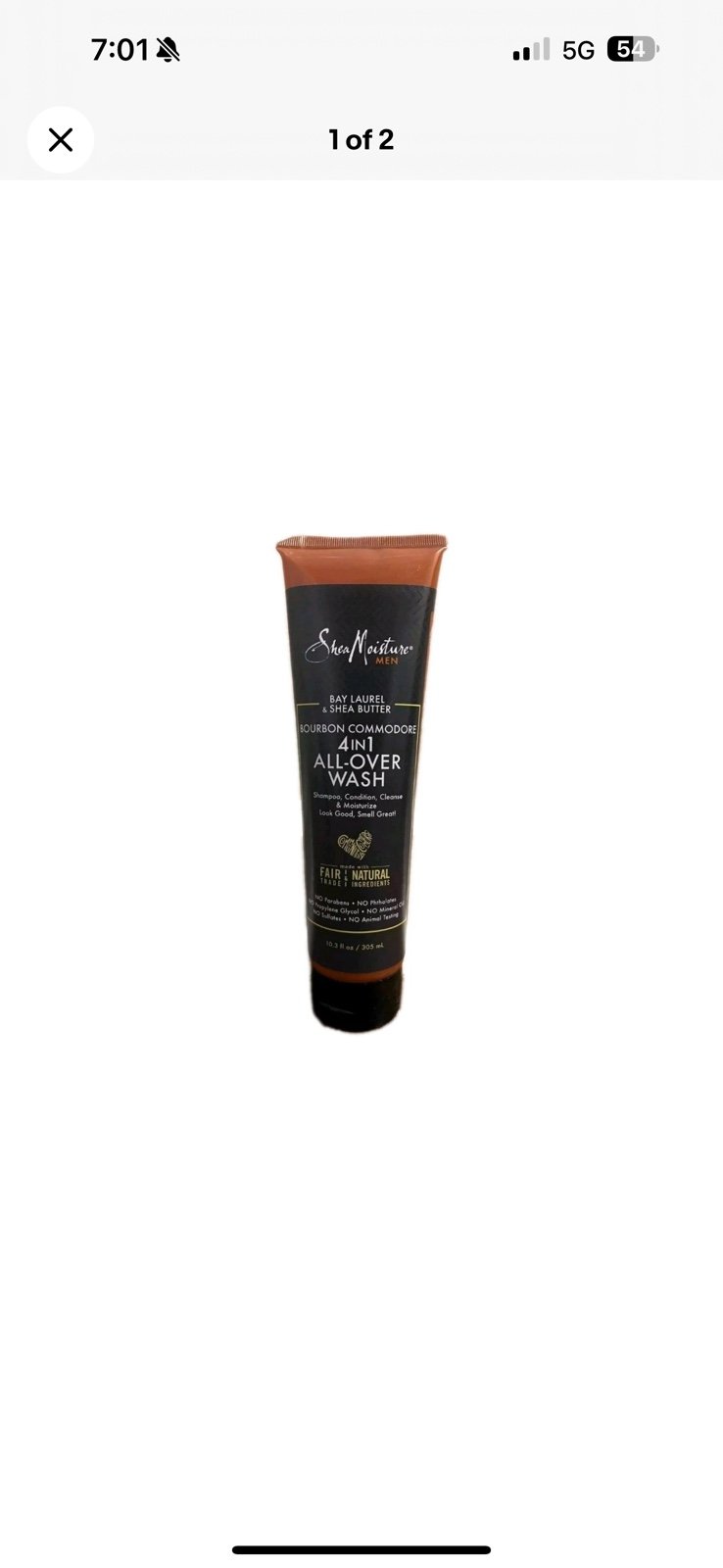 NEW Shea Moisture Men Bourbon Commodore 4 In 1 All-Over Wash 10.3 Oz.