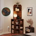 6 Tier Corner Storage Cabinet with USB Ports & Power Outlets 9 Cubes Living Room
