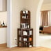 6 Tier Corner Storage Cabinet with USB Ports & Power Outlets 9 Cubes Living Room