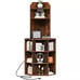 6 Tier Corner Storage Cabinet with USB Ports & Power Outlets 9 Cubes Living Room