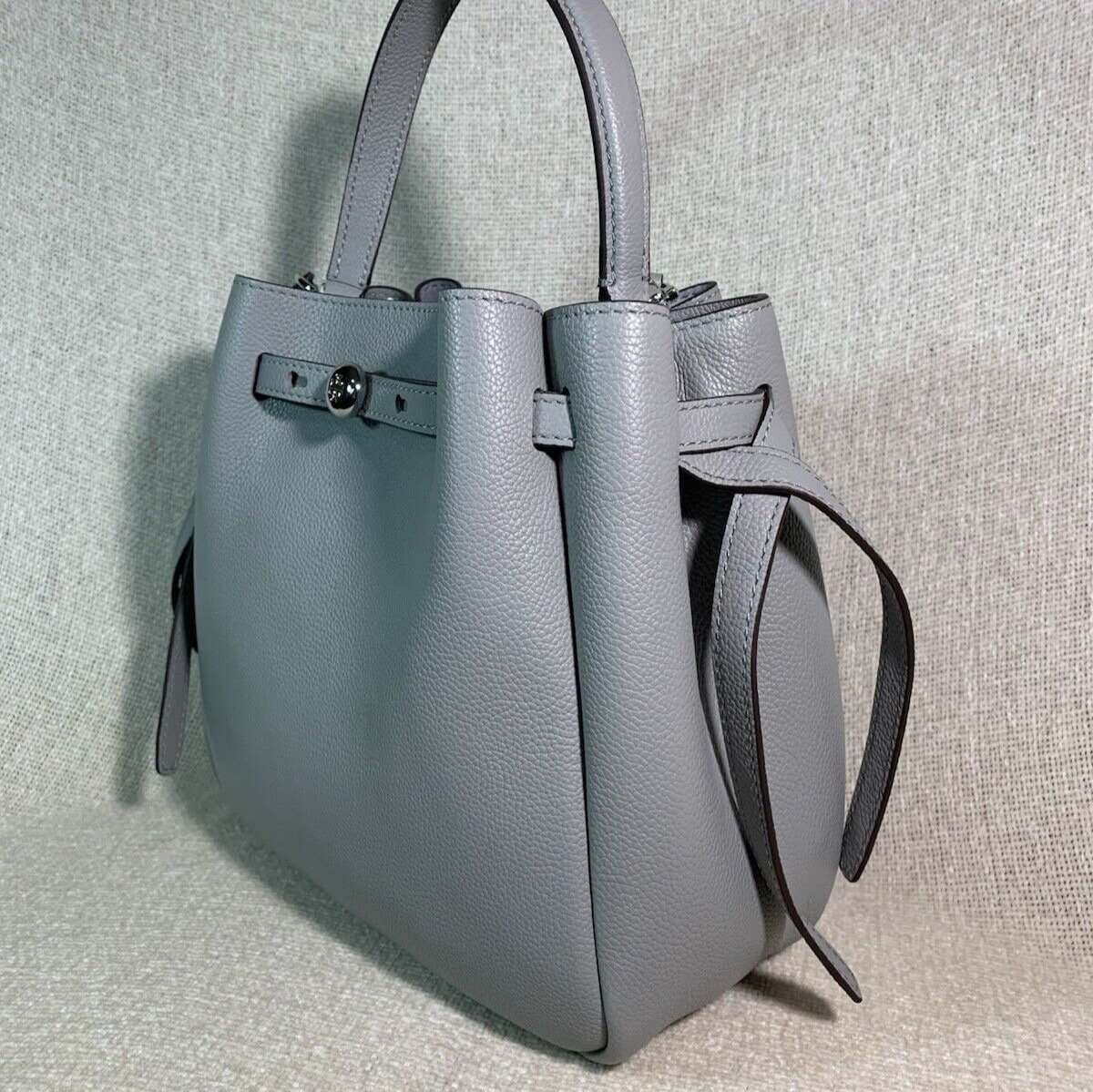 NEW Tory Burch Light Granite Romy Bucket Bag 398