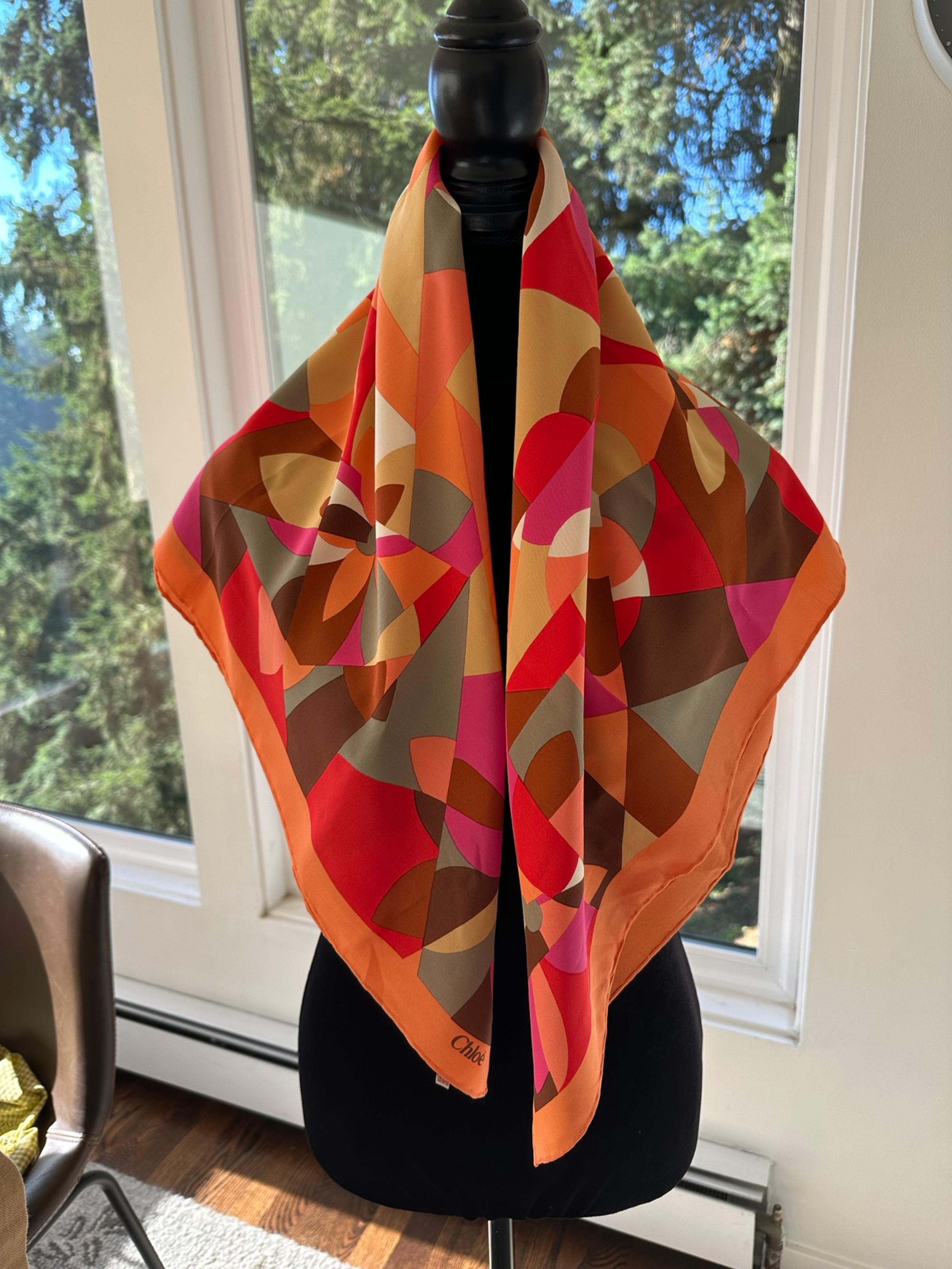 Chloe large Italian silk scarf