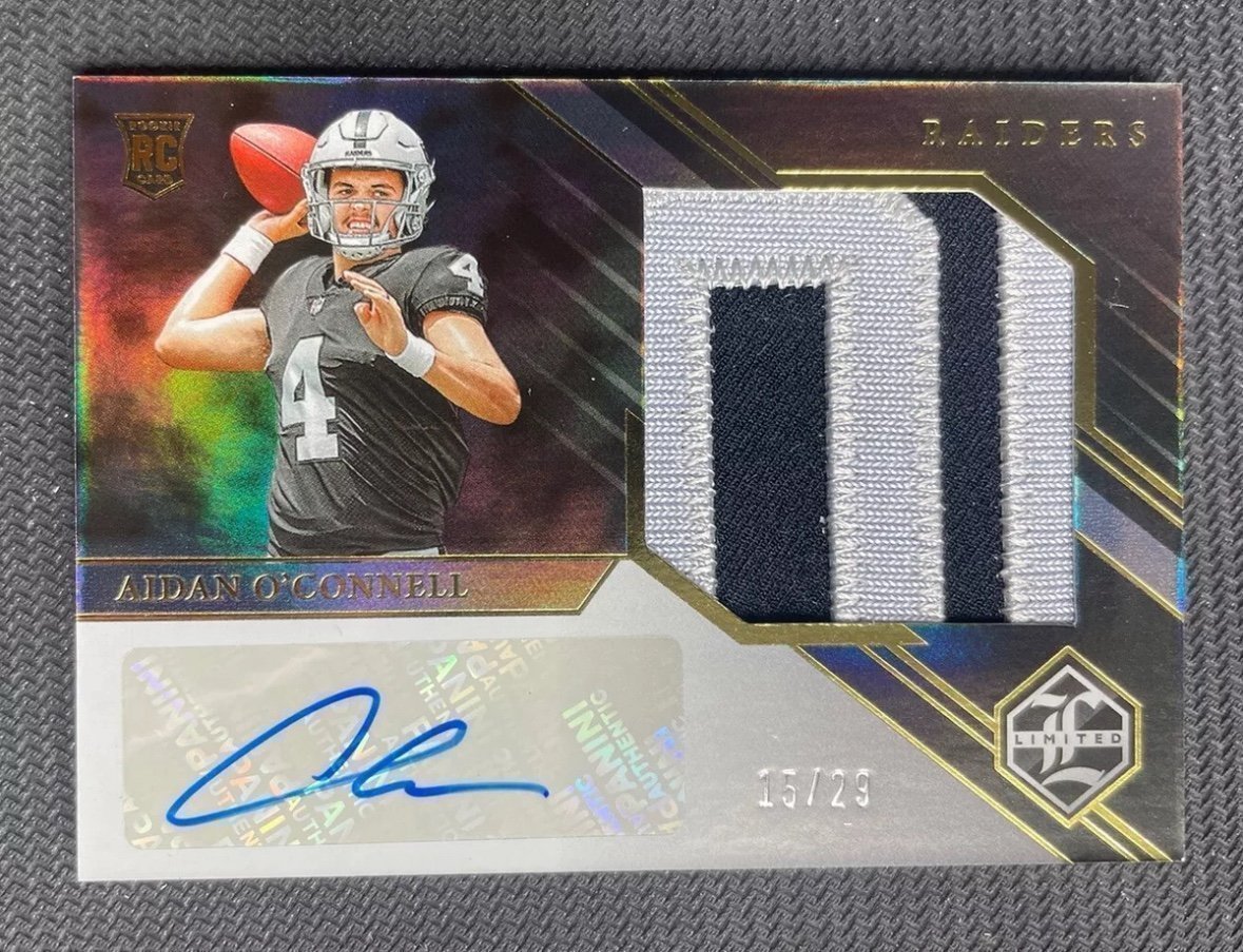 2023 Panini Limited Aidan O'Connell RPA Rookie RC #/29