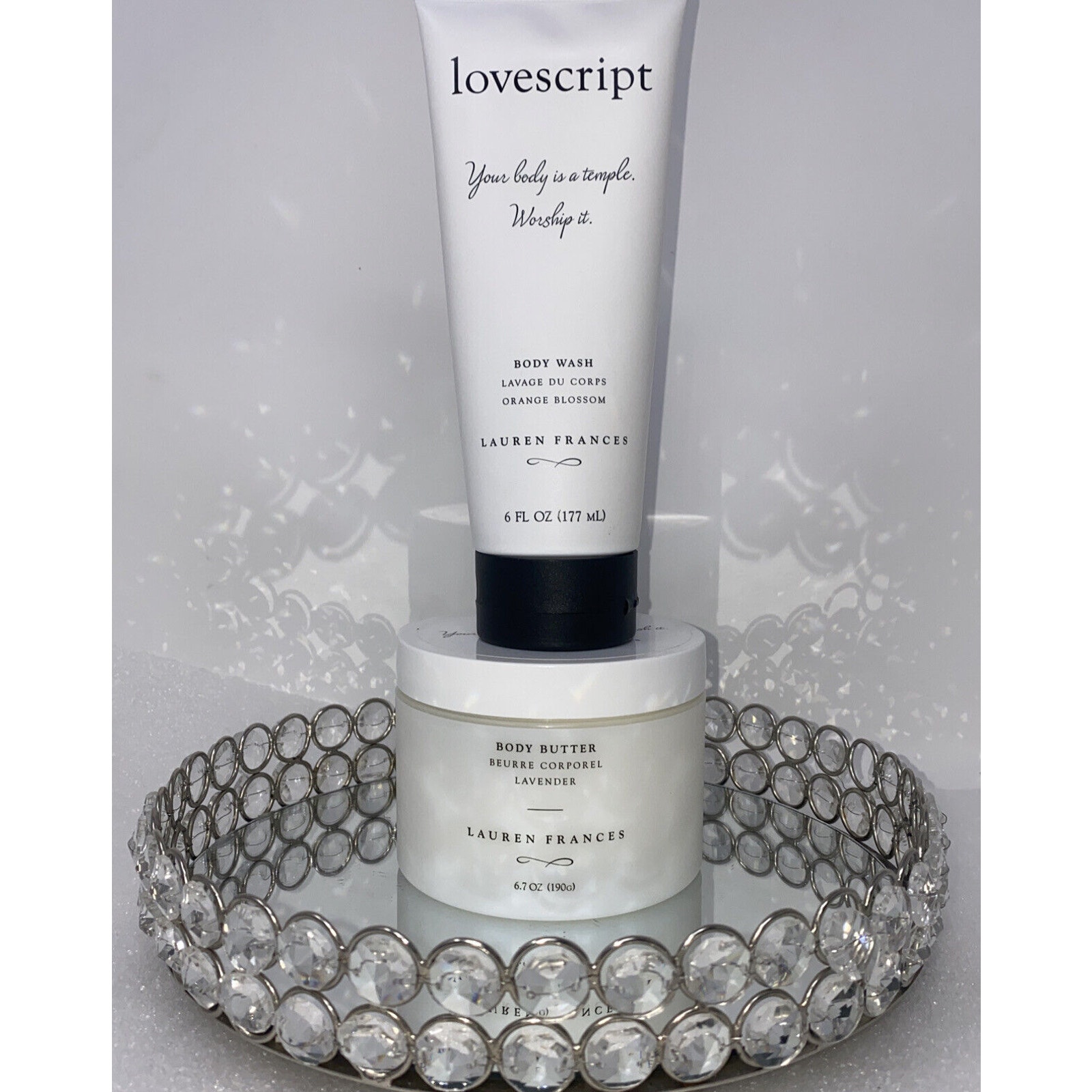 Lovescript Body Butter +Body Wash~Lavender 6fl Lauren Frances 6.7 oz New!! 2pc