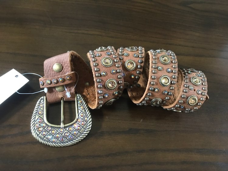 Leatherock Brown Topaz Swarovski Belt