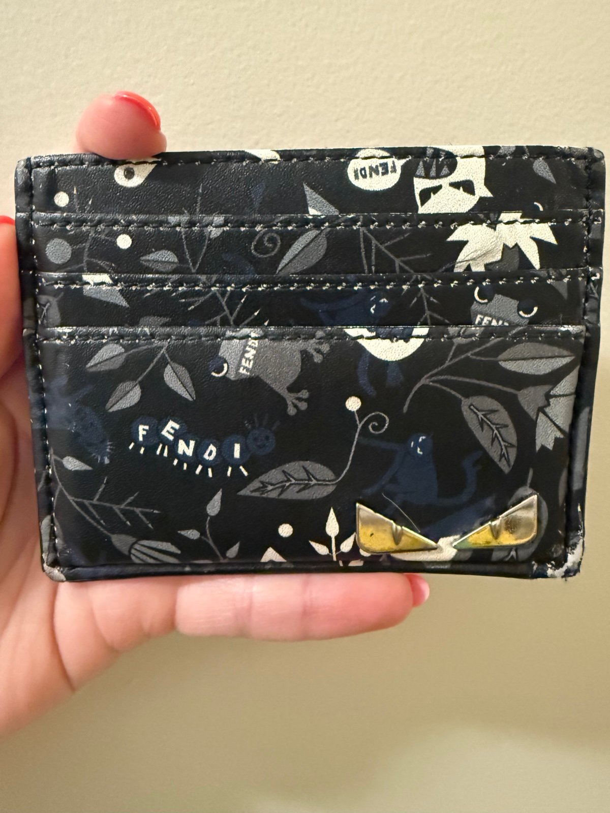 Fendi Monster Leather Card Holder