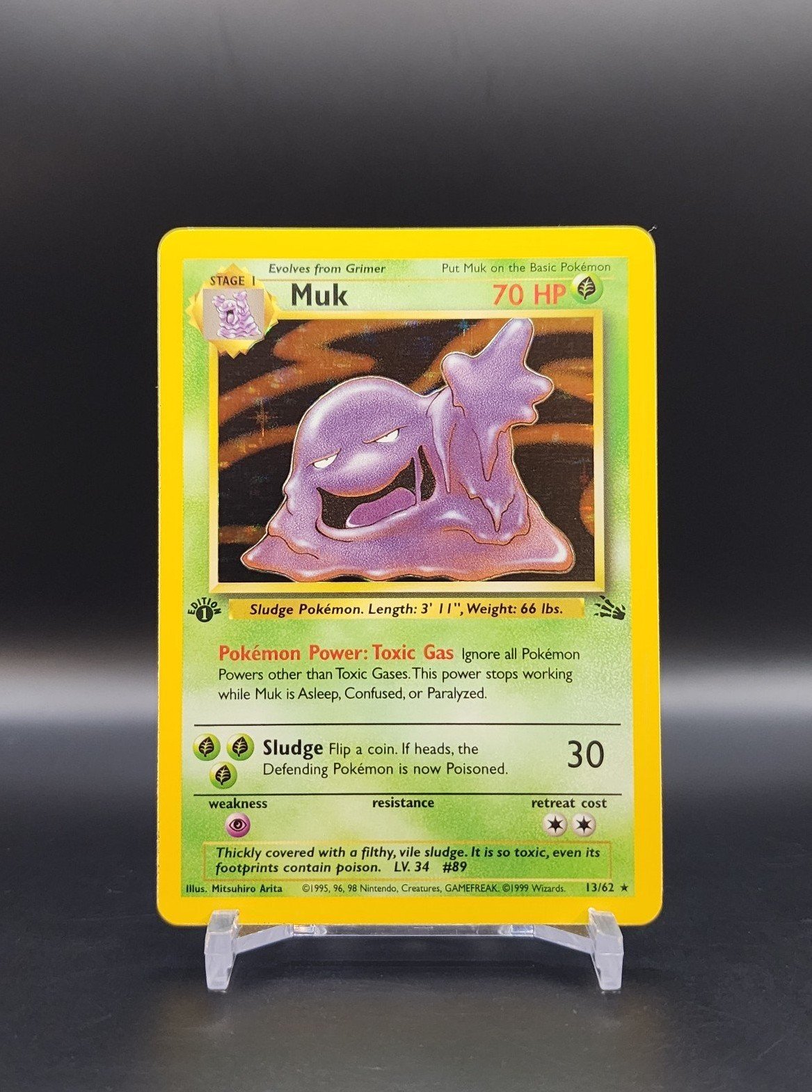 1st Edition Muk 13/62 ☆Holo Rare Fossil Pokemon ~ Mint