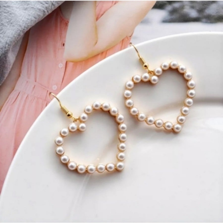Free People Pearl Heart Earrings