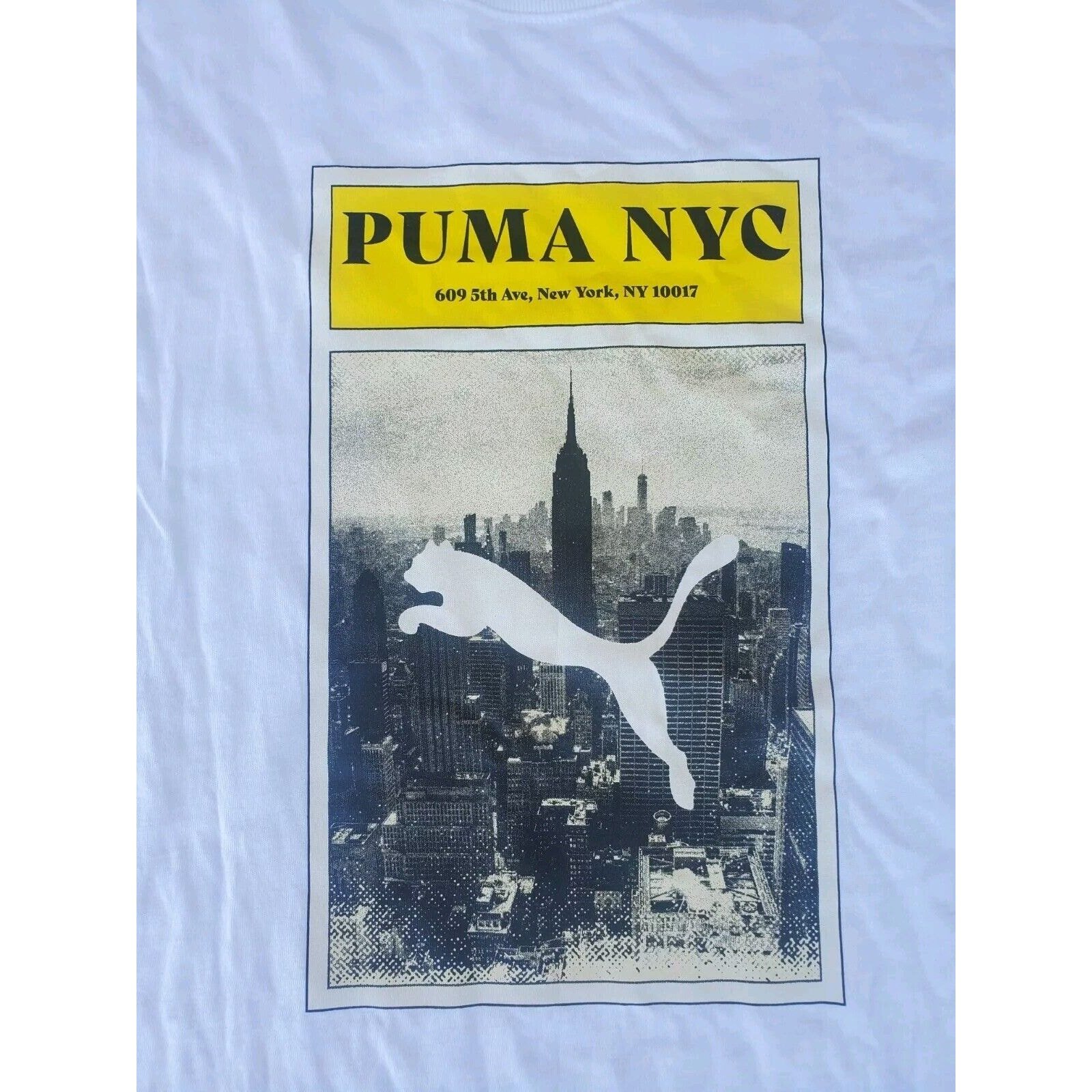Puma Men's T-Shirt, sz X-Large New York Times News Paper 5th Ave Rare Flagship