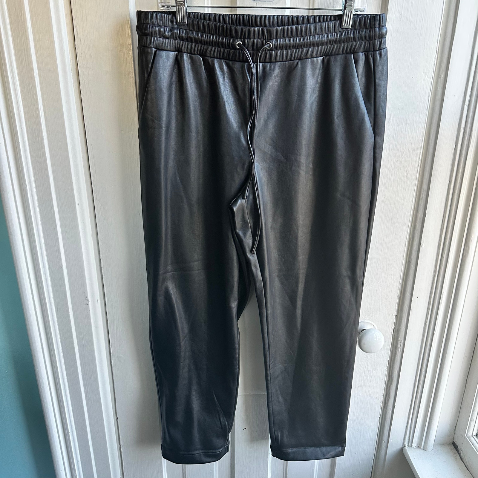 Loft Vegan Leather Pull On Slim Pants