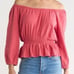 Marine Layer Pink 100% Cotton Off Shoulder Smocked Waist Top NWT Size Small