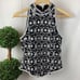 Adrianna Papell Black & White Beaded Sleeveless Top M