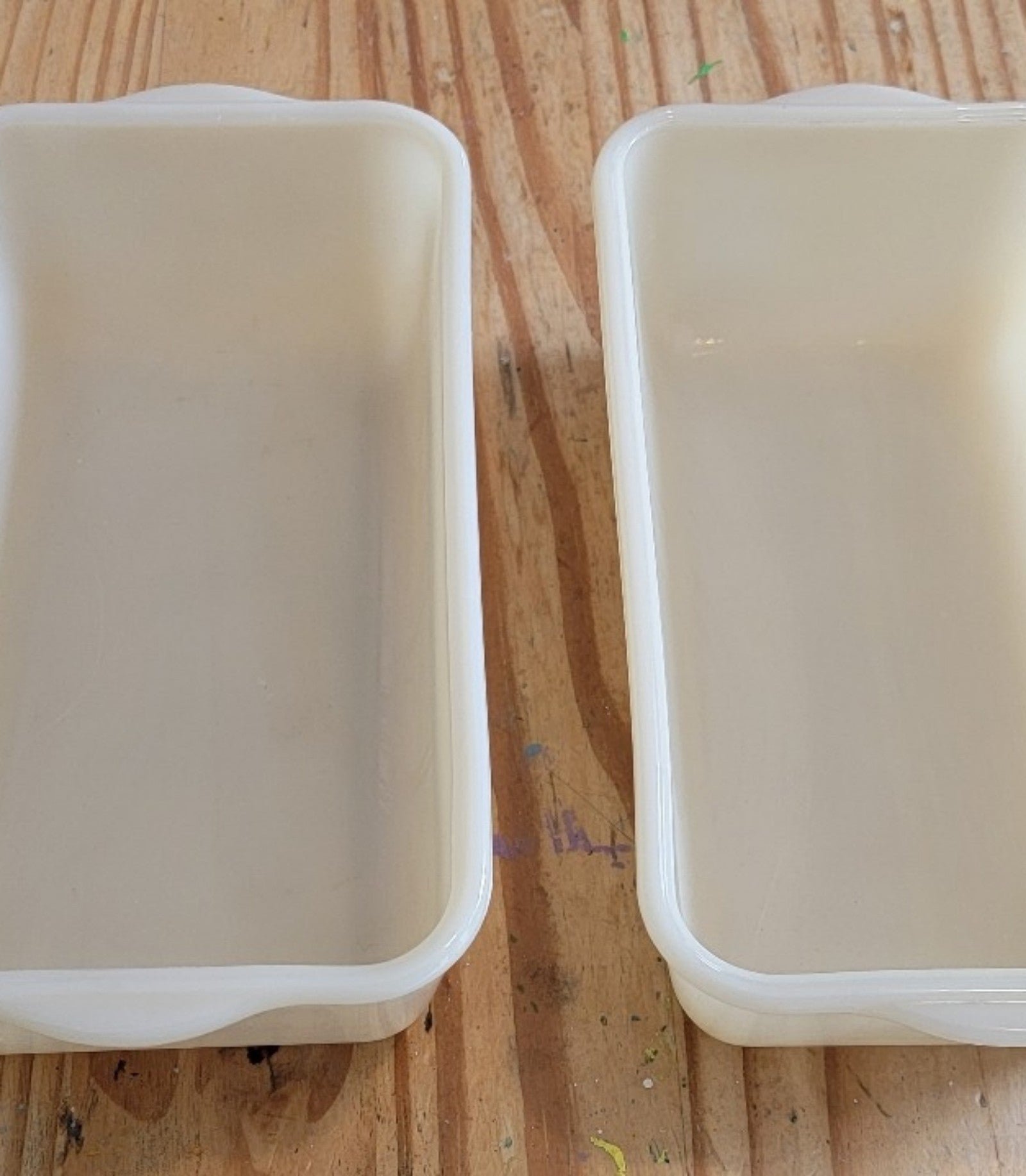 Fire King Ivory Oven Glass 2-loaf pans/ casserole dishes