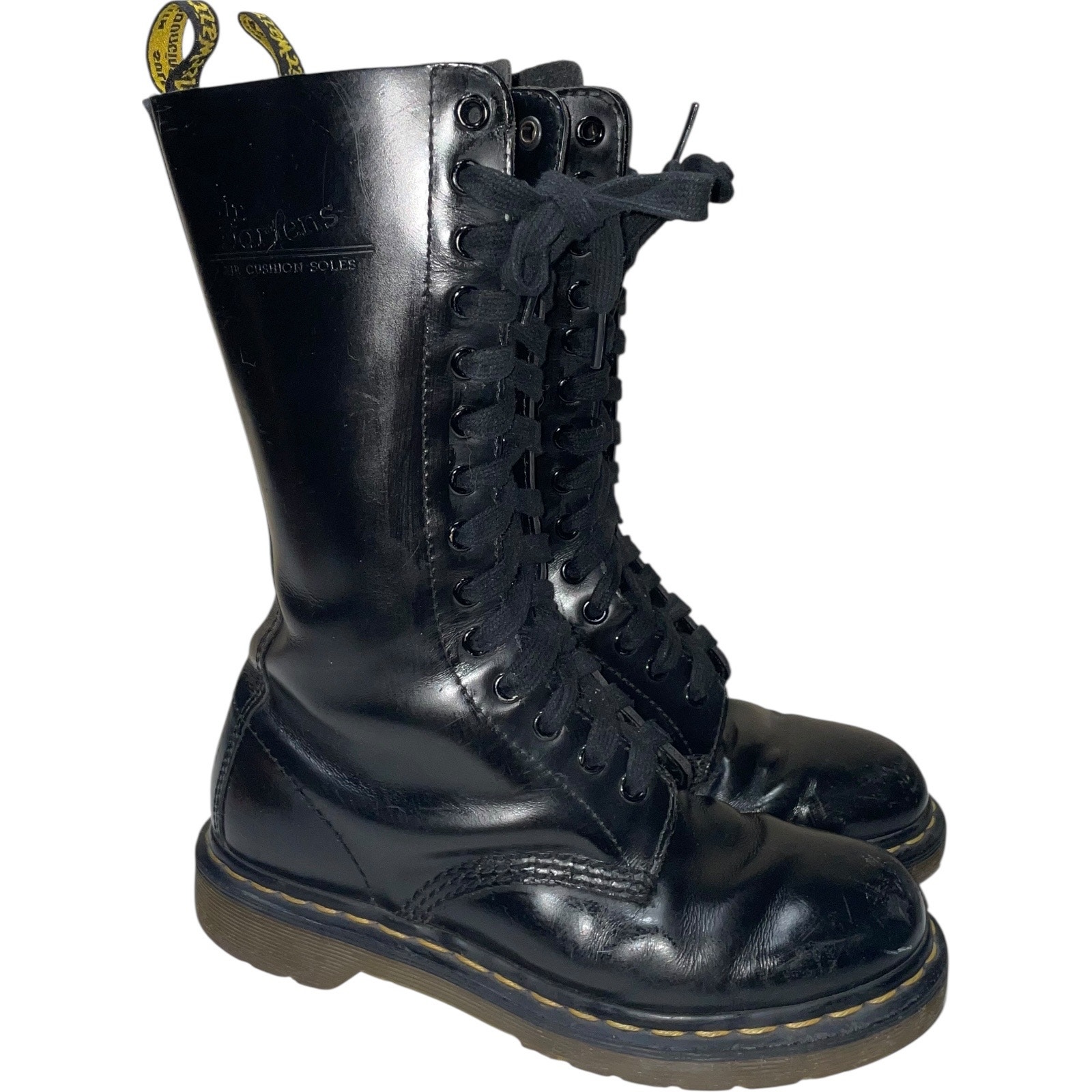 Martens Black Patent Leather Combat Boots 1914 Size: US