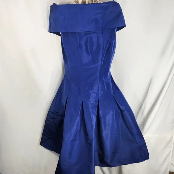 Vintage Sophy Curson Blue Off Shoulder Formal Midi Dress Size Small