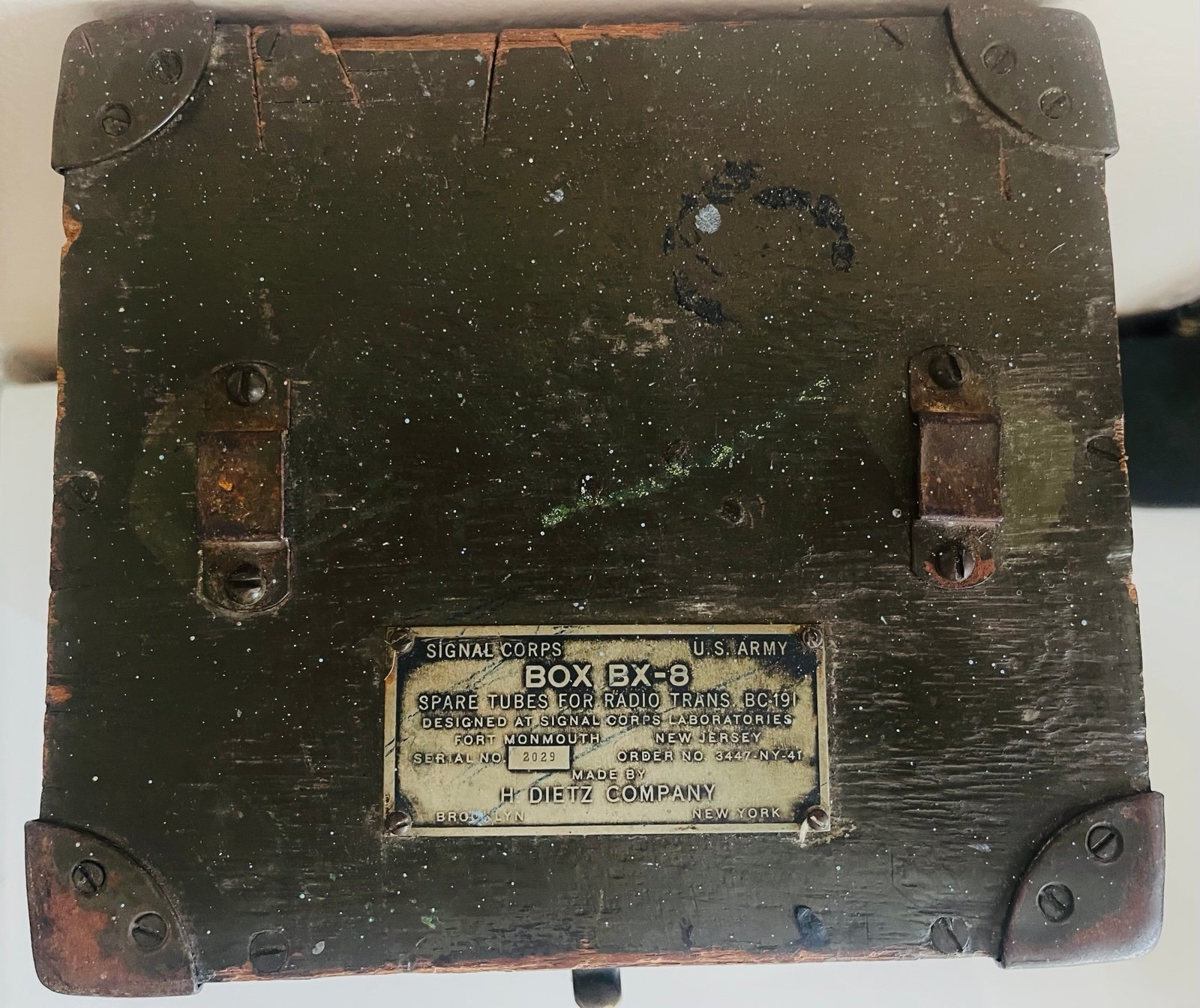 特別オファー Vintage US Box Wood Green BX-8 Corps Signal Army その他