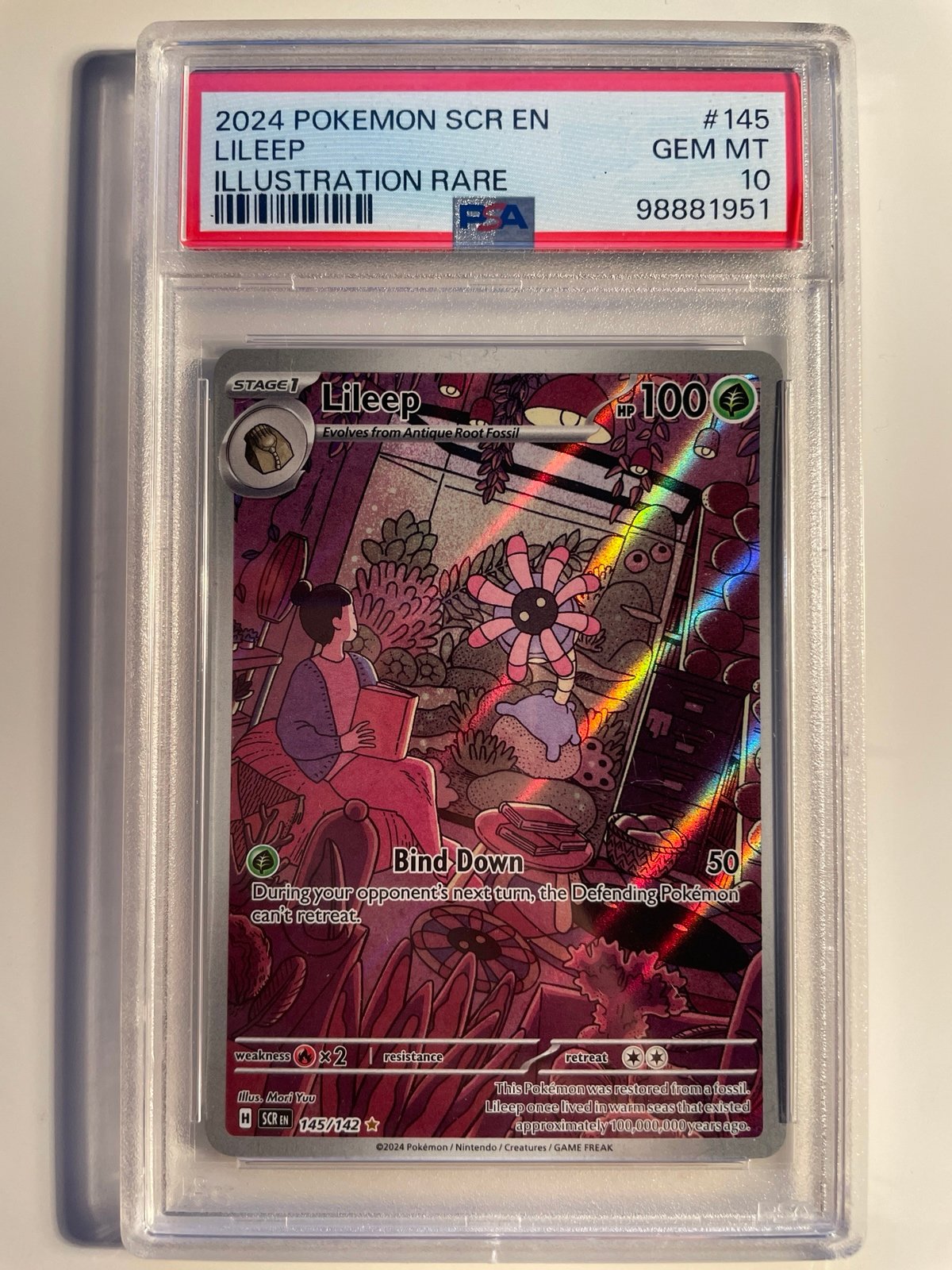 Graded Pokemon Card Lileep 145 PSA 10 Stellar Crown Illustration Rare (Only 285)