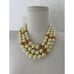 Vintage 80s Gold Tone Ball And Faux Pearl Necklace