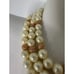 Vintage 80s Gold Tone Ball And Faux Pearl Necklace